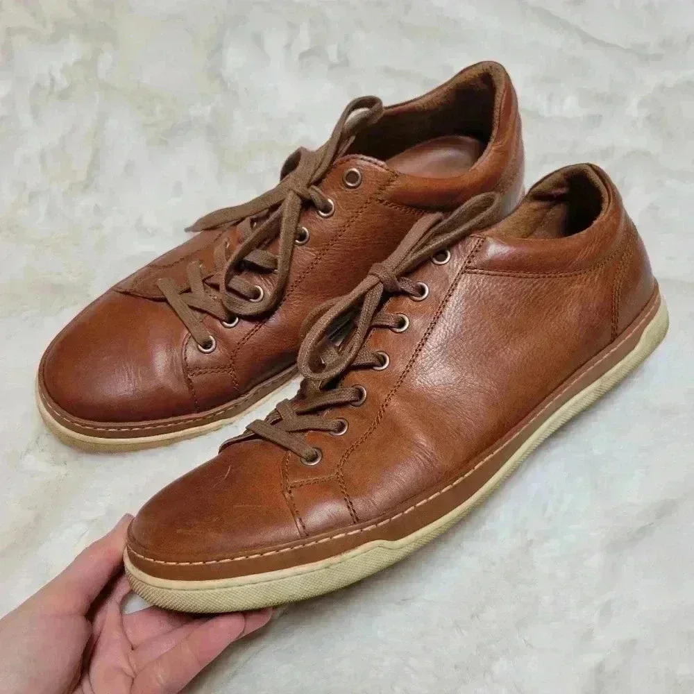 Allen Edmonds PORTER CITY Leather Casual Derby Leather Sneakers Size 11 Brown